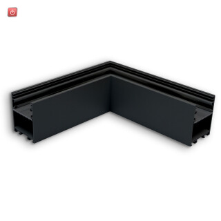 ISO116971 / LAMP30V2 90° Eck, geschweißt, 120x120mm, schwarz RAL 9005, exkl. Cover / EAN 9009377170249