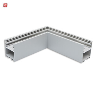 ISO116973 / LAMP30V2 90° Eck, geschweißt, 120x120mm, silber pulverbeschichtet, exkl. Cover / EAN 9009377170263