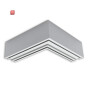 ISO116973 / LAMP30V2 90° Eck, geschweißt, 120x120mm, silber pulverbeschichtet, exkl. Cover / EAN 9009377170263