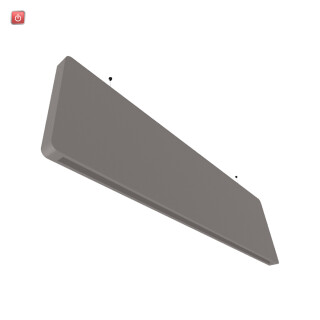 ISO200121 / Akustik-Pendel-BAFFEL TRACK48ID (unbestückt) grau, 1500mm, DALI dimmbar, indirekt: 17W 4000K / EAN 9009377169984