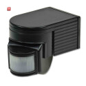 ISO115801 / PIR Bewegungsmelder schwarz, 230V, max. 4A, 180° max. 10m Detektionsradius, IP44, Aufputzmontage / EAN 9009377148279
