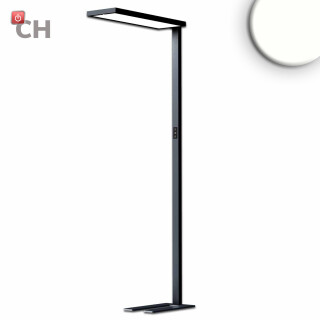 ISO115620 / LED Office Pro Stehleuchte Up&Down, 80W+20W, schwarz, UGR<19, neutralweiß, Touch-Dimm, CH-Stecker / EAN 9009377145001