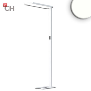 ISO115621 / LED Office Pro Stehleuchte Up&Down, 80W+20W, silber, UGR<19, neutralweiß, Touch-Dimm, CH-Stecker / EAN 9009377145018