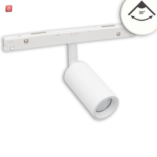 ISO116750 / Track48 Schienenstrahler weiß, 7W, 30°, UGR<19, 48V DC, 4000K, CRI90, DALI dimmbar / EAN 9009377166624