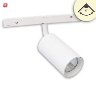 ISO116751 / Track48 Schienenstrahler weiß, 16W, 30°, UGR<19, 48V DC, 3000K, CRI90, DALI dimmbar / EAN 9009377166631