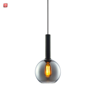 ISO115631 / Pendelleuchte, black round Glas, E27, 20cm, 50-300cm, exkl. Leuchtmittel, exkl. Baldachin / EAN 9009377145223