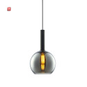 ISO115632 / Pendelleuchte, black round Glas, E27, 25cm,...