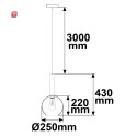 ISO115632 / Pendelleuchte, black round Glas, E27, 25cm, 50-300cm, exkl. Leuchtmittel, exkl. Baldachin / EAN 9009377145230