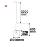 ISO115632 / Pendelleuchte, black round Glas, E27, 25cm, 50-300cm, exkl. Leuchtmittel, exkl. Baldachin / EAN 9009377145230