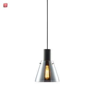 ISO115633 / Pendelleuchte, black concave Glas, E27, 20cm, 50-300cm, exkl. Leuchtmittel, exkl. Baldachin / EAN 9009377145247