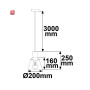 ISO115633 / Pendelleuchte, black concave Glas, E27, 20cm, 50-300cm, exkl. Leuchtmittel, exkl. Baldachin / EAN 9009377145247