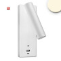 ISO115639 / LED Leseleuchte, 3W, weiß, mit USB-A und USB-C Ladebuchse, warmweiß, 3 Stufen dimmbar / EAN 9009377145308