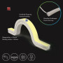 ISO116189 / LED NeonPRO RGB+W Custom Flexband B13H13, 24V DC, 14,4W, IP67, 5m Rolle, 140 LED/m, inkl. Clips / EAN 9009377155796
