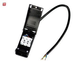 ISO115982 / Anschlussbox 2x3-polig, 0,5-2,5mm², max. 450V/16A zur Durchverkabelung, mit 30cm Anschlussleitung / EAN 9009377152818