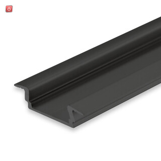 ISO115547 / LED Einbauprofil DIVE12 FLAT Aluminium schwarz pulverbeschichtet RAL 9005, 300cm / EAN 9009377143427