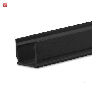 ISO115556 / LED Aufbauprofil SURF10 Aluminium schwarz RAL 9005, 300cm / EAN 9009377143519