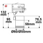 ISO115505 / 3-Phasen Schienen-Adapter Mini für GU10-Spots, schwarz matt / EAN 9009377142956