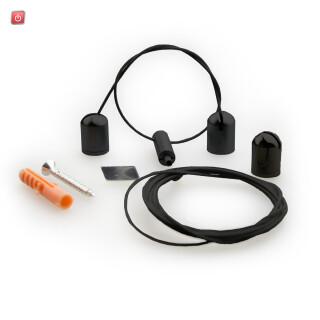 ISO116725 / Seilabhängung Z04 für LAMP30 V2, schwarz, Länge bis 3m, 2 Stk, inkl. Befestigungsmaterial / EAN 9009377166211