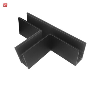 ISO116729 / Track48 T-Schiene horizontal für Aufbauschiene, schwarz, nicht stromführend / EAN 9009377166419