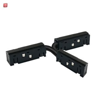 ISO116732 / Track48 T-Verbinder, flexibel, schwarz, stromführend, max. 6A, 4-polig / EAN 9009377166440