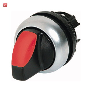 EATON / 216845 / Leuchtwahltaste, RMQ-Titan, mit Knebelgriff, rastend, 3 Stellungen, rot, Frontring Titan M22-WRLK3-R / EAN4015082168452