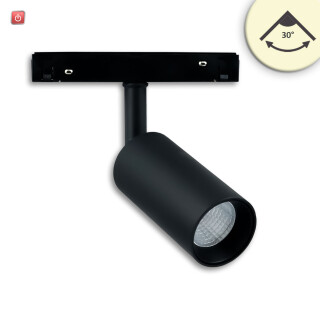 ISO116091 / Track48 Schienenstrahler schwarz, 16W, 30°, UGR<19, 48V DC, 3000K, CRI90, DALI dimmbar / EAN 9009377154843